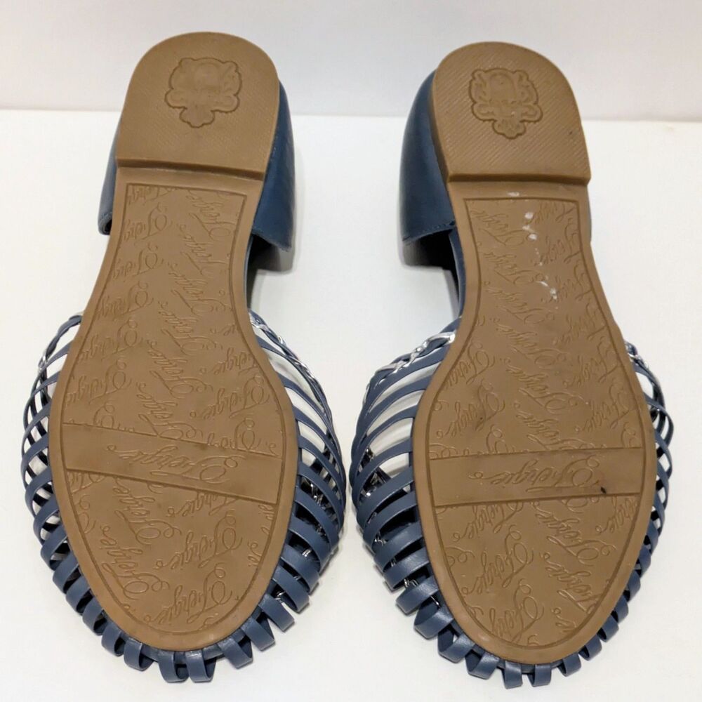 Fergie Nickel D'orsay Flats Blue Silver Pop Woven Leather Women's Shoes Size 8.5 - Picture 6 of 8
